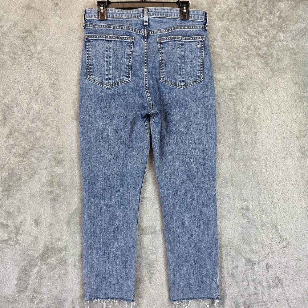 rag & bone Jeans Womens 30 Blue Nina High-Rise Ankle Cigarette Raw Hem Made USA - Picture 8 of 14
